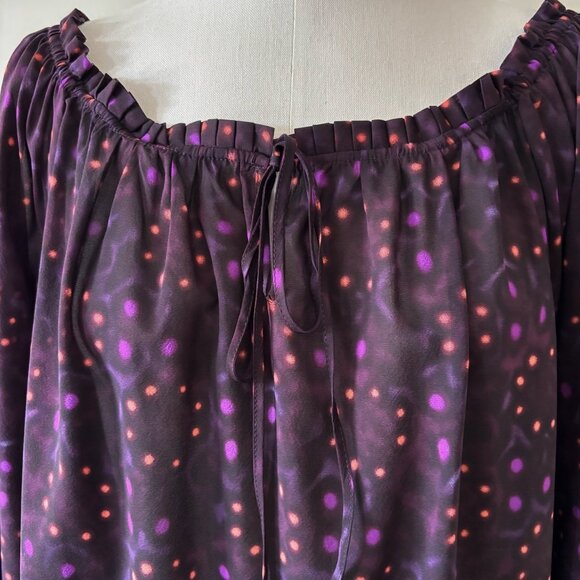 Alice + Olivia silk blouse silk shirt silk top purple - Picture 6 of 9